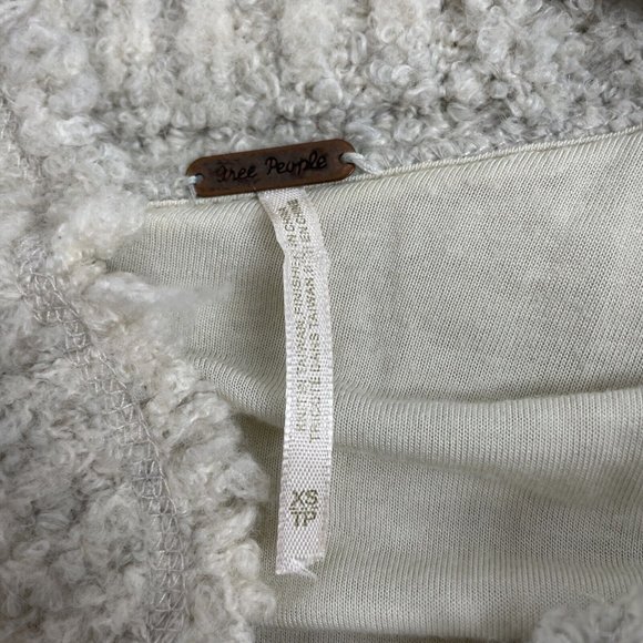 Free People Blazer Womens Small XS Zebra Yarn Icicle Teddy Double Breasted - Picture 5 of 10